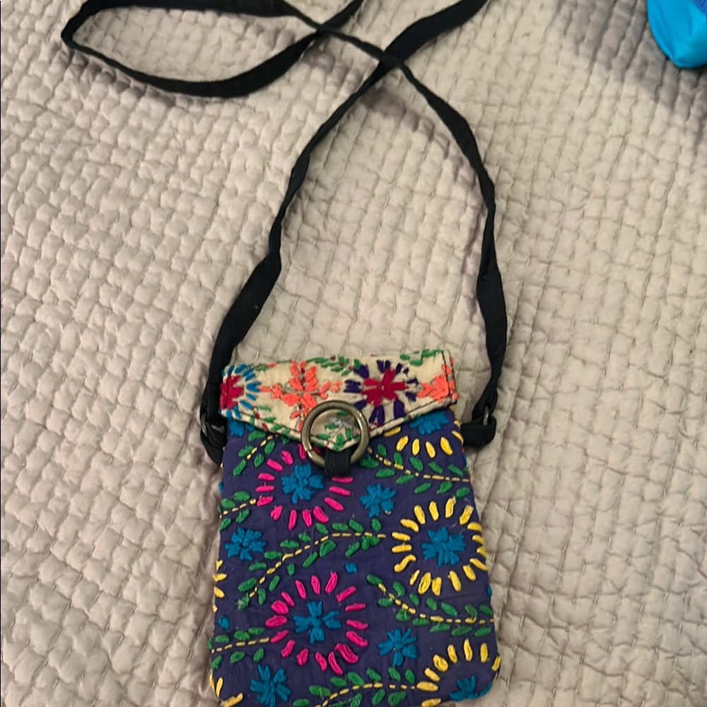 Floral Embroidered Crossbody Bag